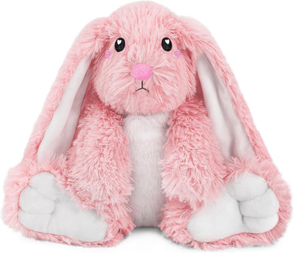 Bunny Microwavable & Weighted Stuffed Animals - 1.5 Lbs Unscented Heating Pad for Period Cramps Pain Relief and Anxiety, Cute Bunny Plush Toys Gifts for Women Girls Adults and Kids by Happy Fuel