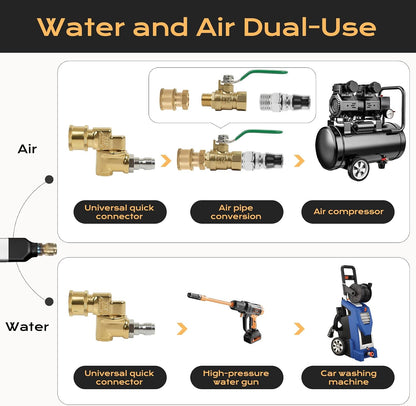 47" & 24" radiator air cleaning wand, Cleaning Wand Set, 2PCS | 4 Precision 25° Fan Nozzles, Water & Air Dual-Use, 4500 PSI Pressure, Stainless Steel Washer Tool