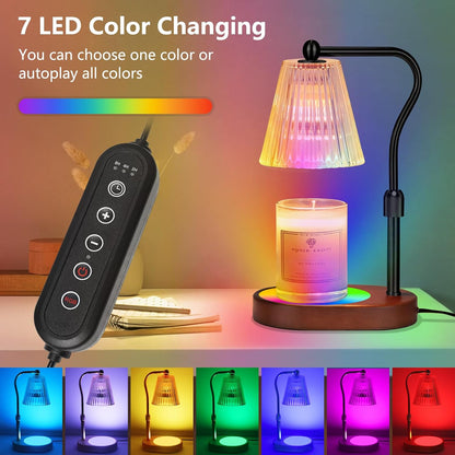 Engpure Candle Warmer Lamp - Candle Warmer Lamp with Timer and Dimmer Adjustable Height,Electric Wax Melt Warmer with 2 Bulbs for Scented Jar Candles Home Decor Mother's Day Gifts, Amber