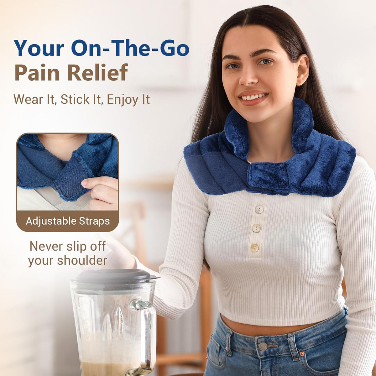 Comfytemp Microwavable Heating Pad for Neck and Shoulders, Weighted Wrap