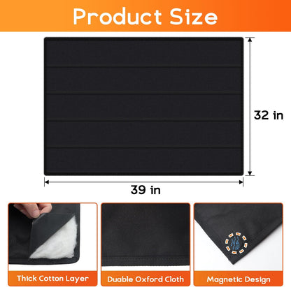 36" x 24" Magnetic Fireplace Cover - Oxford Indoor Draft Stopper | Blocks Airflow, Fireplace Screen Baby Proof, Metal Fireplace Doors Accessories, Living Room
