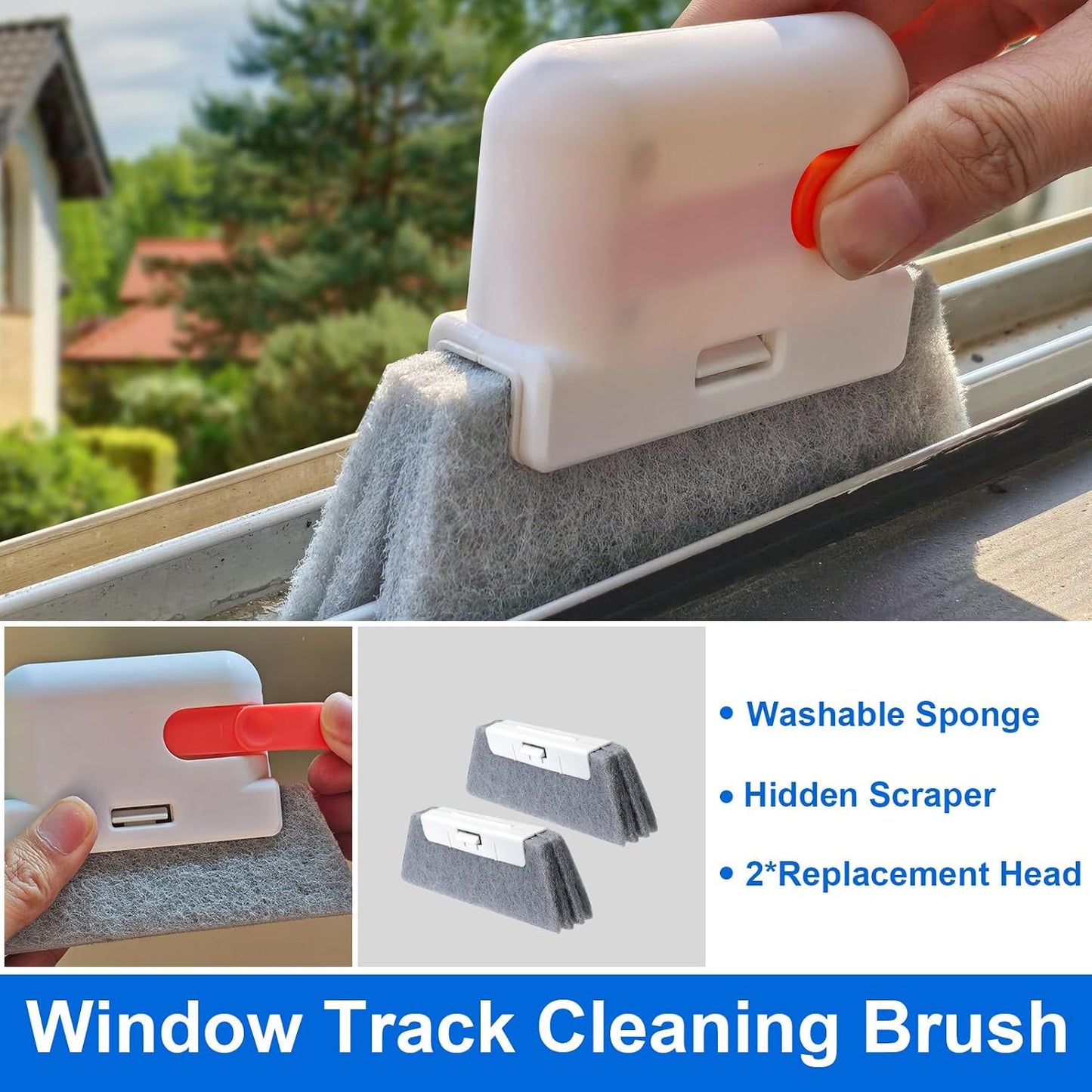 Window Track Cleaning Tools,Window Sill Cleaner Tool Kit,10 Pcs | Sliding Door Track Cleaner,Groove Crevice Seal Cleaning Brush for Tile Lines/Shutter/Car Vents/Air Conditioner/Keyboard