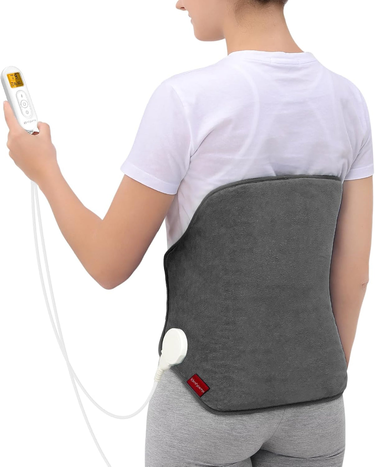 Comfytemp Heating Pad for Back & Period Abdomen, FSA Eligible HSA, XL, Grey