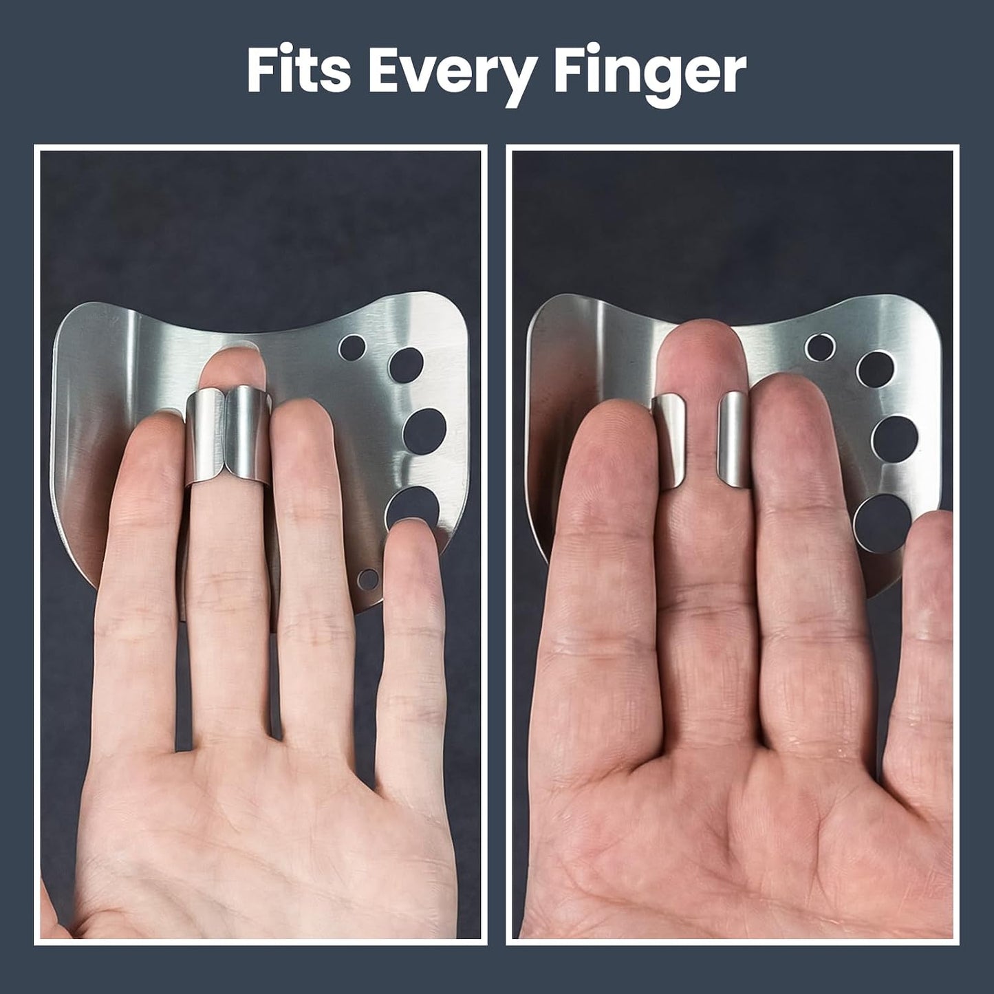 Finger Guards for Cutting Food-Finger Protectors with Herb Stripper | Stainless Steel | 2 Pcs | Adjustable Size | Rose Gold | Protecting Fingers and Nails | Gift Box for Couple Women Mom Wife