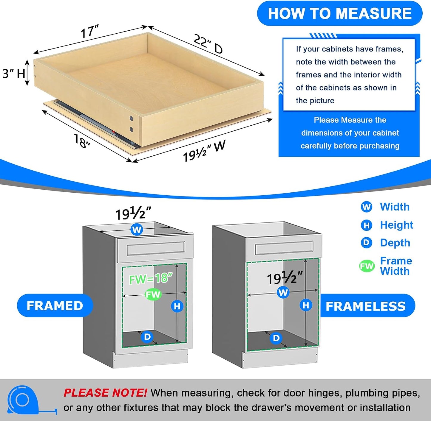 WelFurGeer Soft Close Pull Out Cabinet Organizer, 26" W x 22" D Pull Out Drawer for Cabinet, Bottom Mount Pull Out Drawers for Kitchen Cabinets, Smooth Slide-Out Shelves for Home Kitchen Organization
