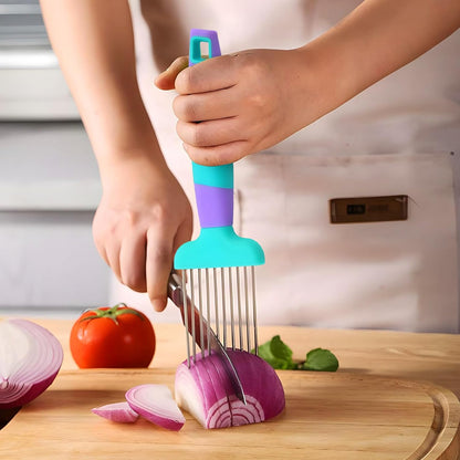 Onion Slicer Thin-Egg Chopperonion Onion Holder For Slicing,Avocado Slicer Tool Blooming Onion Cutter Kit,Tomato Slicers For Home Use Cool Kitchen Gadgets 2024 (Black(No handle))