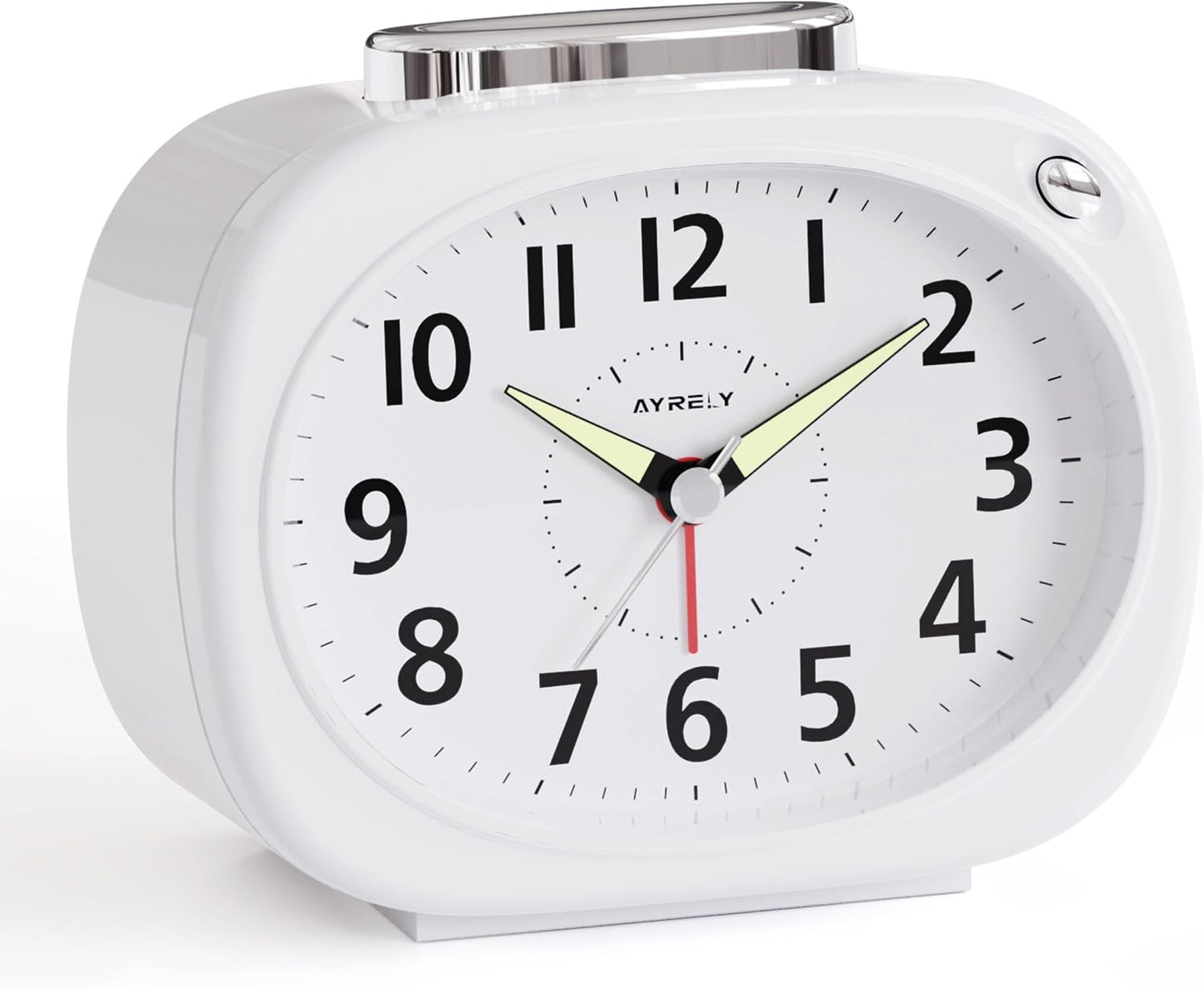 AYRELY® 4.5" Loud Analog Alarm Clock for Heavy Sleepers, 100 dB Alarm Sound | Mechanical Bell, Silent Quartz Desk Clock and Table Clock with 10-Second Night Light, Luminous Hands for Bedroom and Bedside