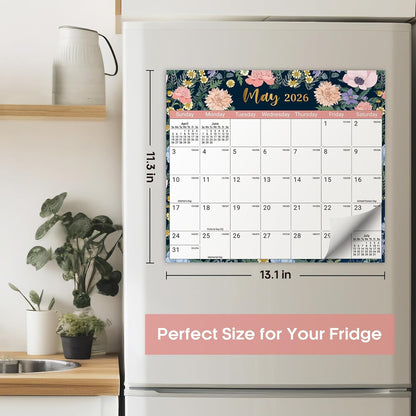 2026-2027 Magnetic Calendar for Refrigerator, Apr 2026-Dec 2027 | 21-Month Fridge Calendar 2026-2027 for Home Planning, Scheduling and Easy Organization, Greenery