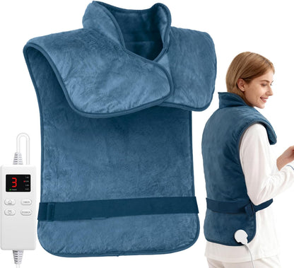 Wearable Heating Pad for Back Neck and Shoulders, Heating Wrap for Pain Relief, Gifts for Mom Grandma Women, Birthday Gifts for Women Men, Gifts for Women, Mothers Day Gifts