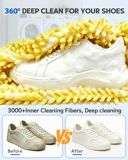 Shoe Washing Bag, Laundry Shoe Bag for Washer and Dryer, Sneaker Cleaning Protection Bag for Tennis, Casual, Athletic Shoes, with Mesh Pocket for Insoles, Self-Locking Zipper (Grey 2pcs)