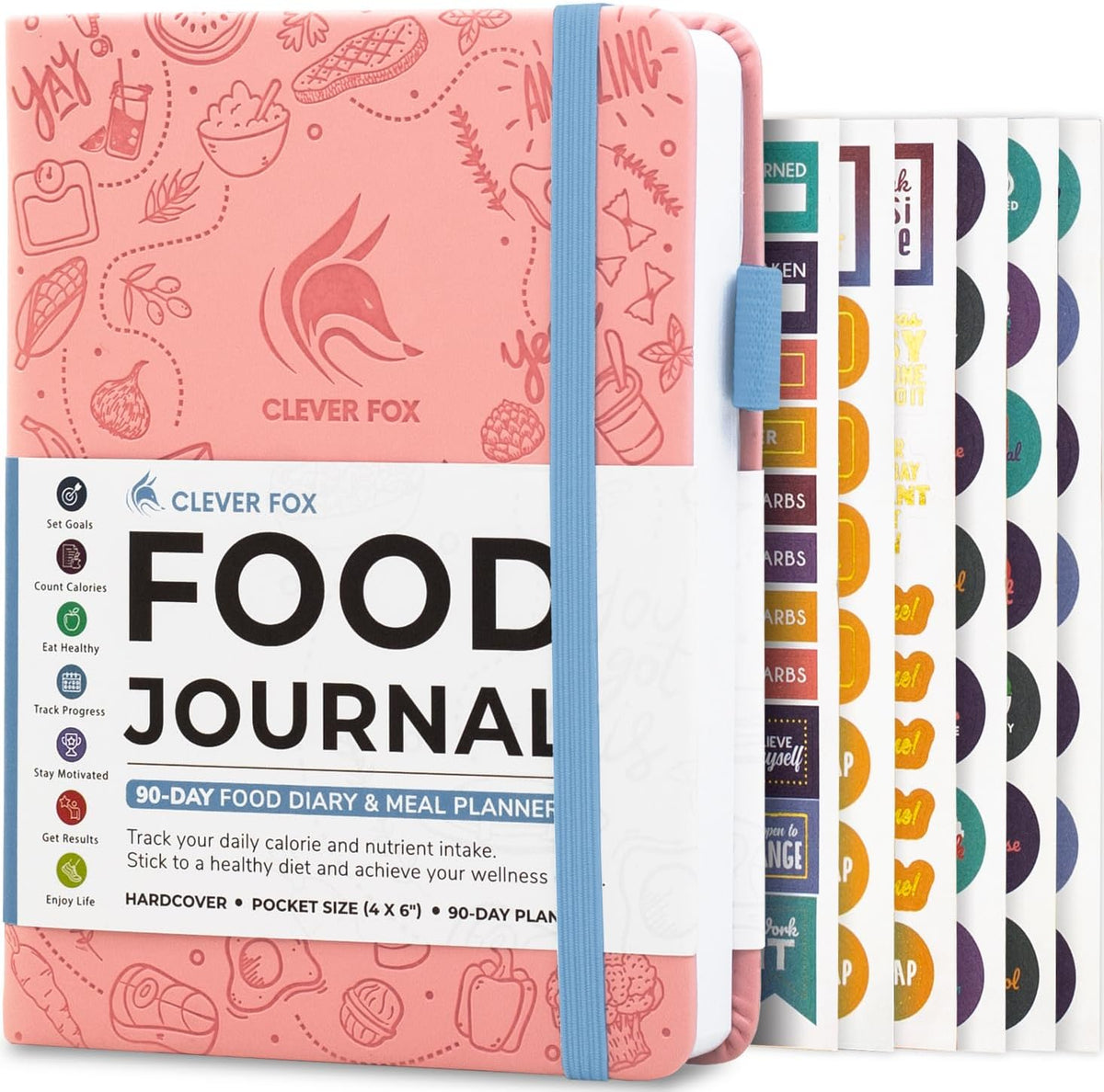 Clever Fox Food Journal for Women & Men, Weight Loss Tracker, Aquamarine