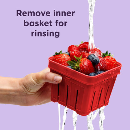 Chef'n Bramble Berry Basket and Colander (1-Quart, Cherry)
