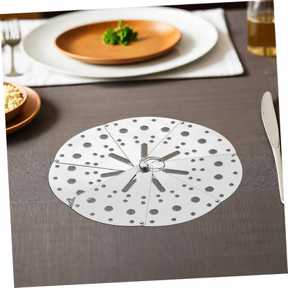 Adjustable Stainless Steel Spill Stopper Cover, Household Anti-spill Lid with Expandable Design for Kitchen Pots and Steamers