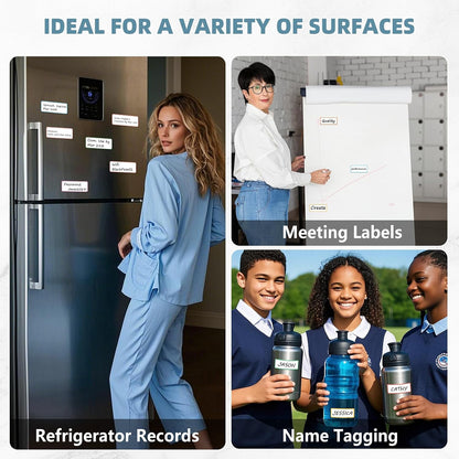 PPB Dry Erase Labels Stickers, Reusable Waterproof Removable Notes for Storage Bins, Freezer, Kitchen, Classroom, Whiteboard, All Purpose Use (1.2”x 2”, Multicolor, 60 Dots)