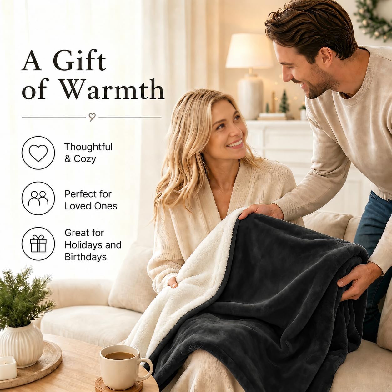 Electric Heated Blanket Full Size 72"x84" – Light Gray | ETL for Safe Overnight, 4 Heat Settings & 10H Auto Off, Dual-Sided Microplush Sherpa for Home Night, Machine washable