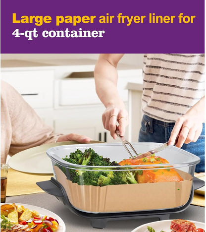 Air Fryer Liners Disposable 9 Inch, 9 inch Air Fryer Liners 125 Pcs Large Square Air Fryer Paper Liners for 5QT 6qt 8QT Air Fryer, Non-stick Parchment Paper for Frying, Baking