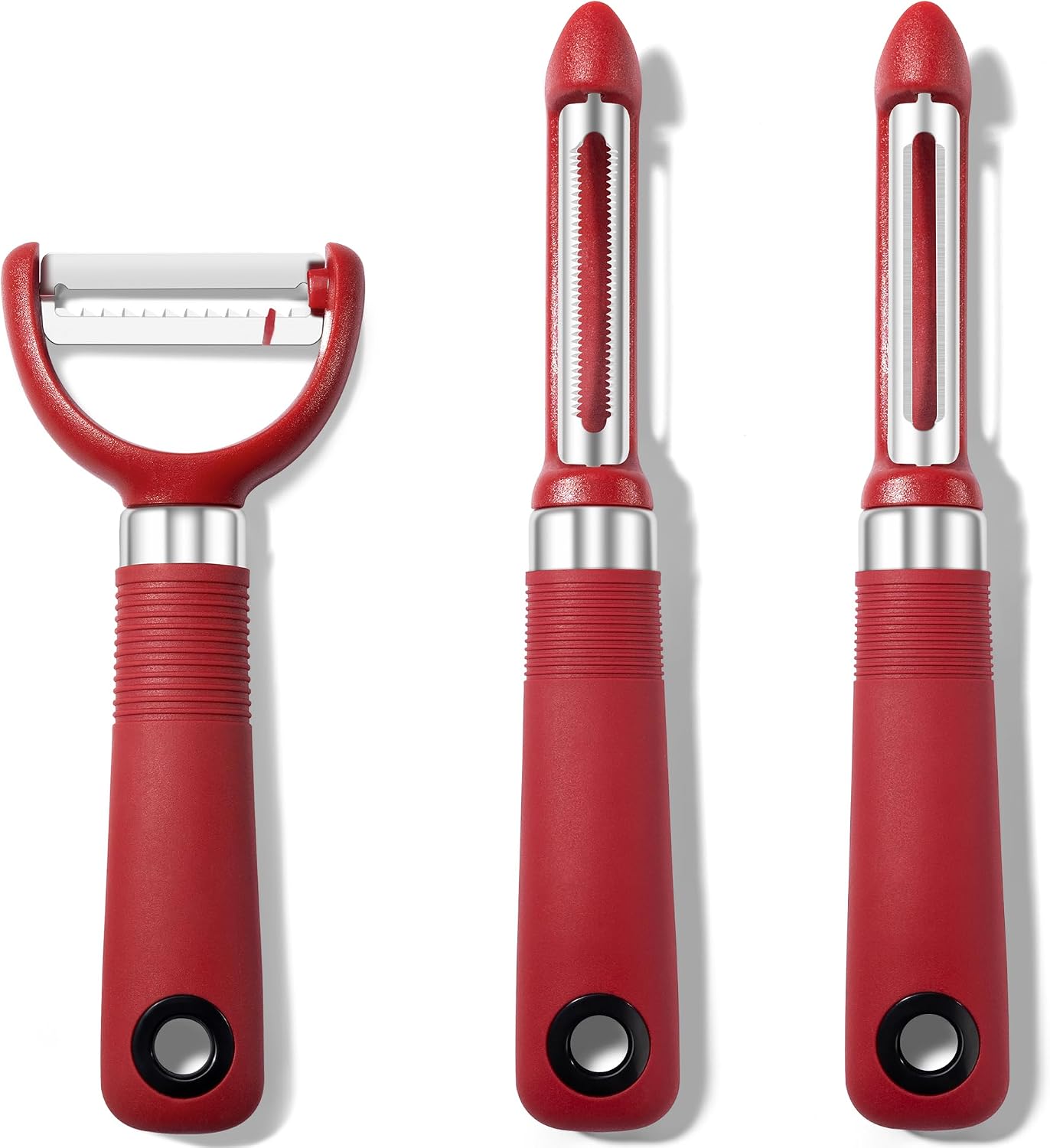 Rainspire 3-Piece Peeler Set, Premium Swivel Vegetable Peeler, Kitchen Gadgets Apple Peeler Potato Peeler Veggie Peeler Fruit Peeler, Dishwasher Safe Kitchen Accessories, Grey