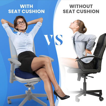 TushGuard Seat Cushion for Office Chair, Memory Foam Chair Cushion, Black