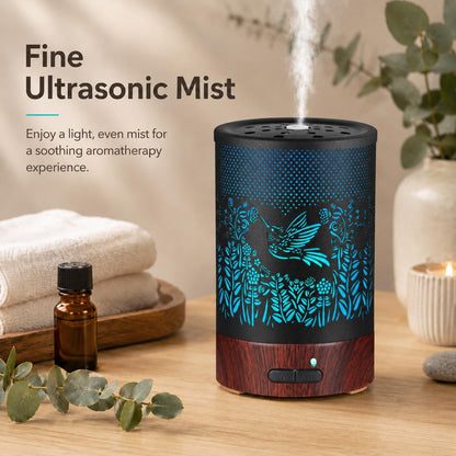 Tree Essential Oils Diffuser for Home 150ML Aromatherapy Diffuser | Birthday Gifts for Women mom,Metal Cool Mist Humidifier with 7 Colors Lights Waterless Auto Off Air Diffusers