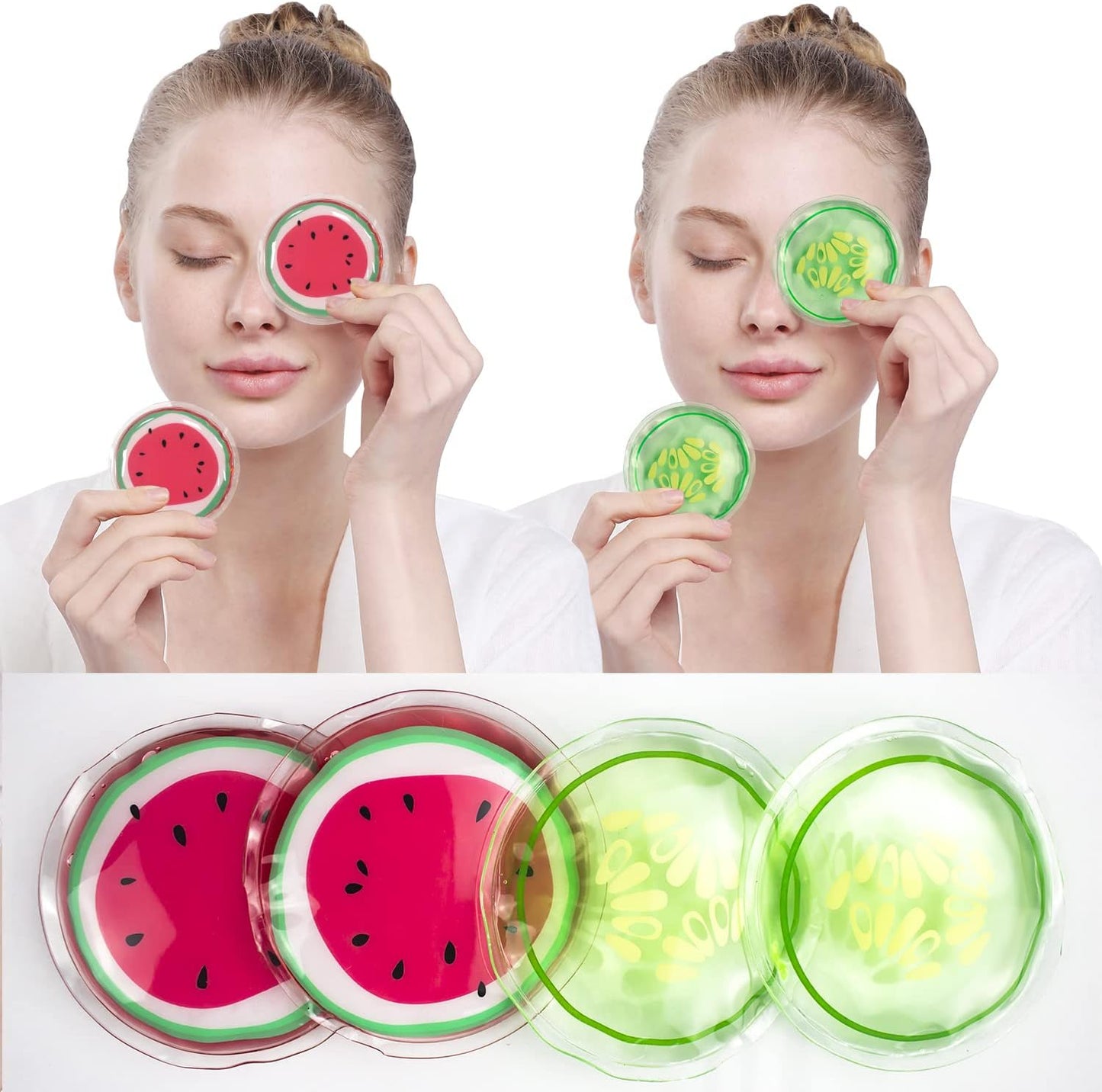 4PCS Gel Eye Ice Pack Set Reusable, Cold and Hot Compress for Eyes, Ice Pack for Eyes, Cooling Eye Pads for Eye Strain, Swelling, Redness, Dark Circles, Puffy Eyes, and Eye Recovery Surgery.
