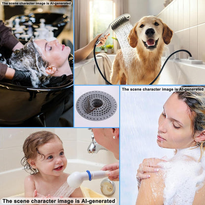 Bathtub Drain Hair Catcher, Silicone Tub Hair Catcher Drain Protector Strainer, Collapsible Shower Hair Drain Catcher Strainer for 1.48'' to 1.75'' Regular Drains, 3PCS