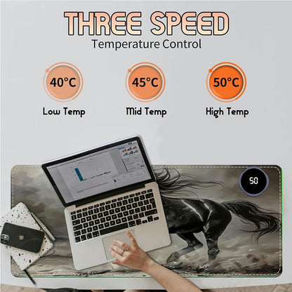 Heated Desk Pad Heated Large Mouse Pad, Electric Quickly Warm Desk Mat with 3 Levels Heating 3 Hours Auto Shut-Off, 31.5" x 13" Warm Gaming Mousepad Hand Foot Warmer, Baby Elephant