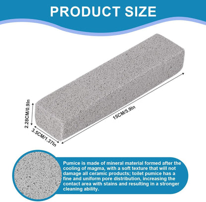 Herda 8-Pack Pumice Stone Scouring Stick with 2 Universal Handles, Pumice Stone for Cleaning Stove, Toilet, Tub, Grill, Swimming Pool, Sink, Removes Hard Water Rings, Calcium Deposits, Rust Buildup