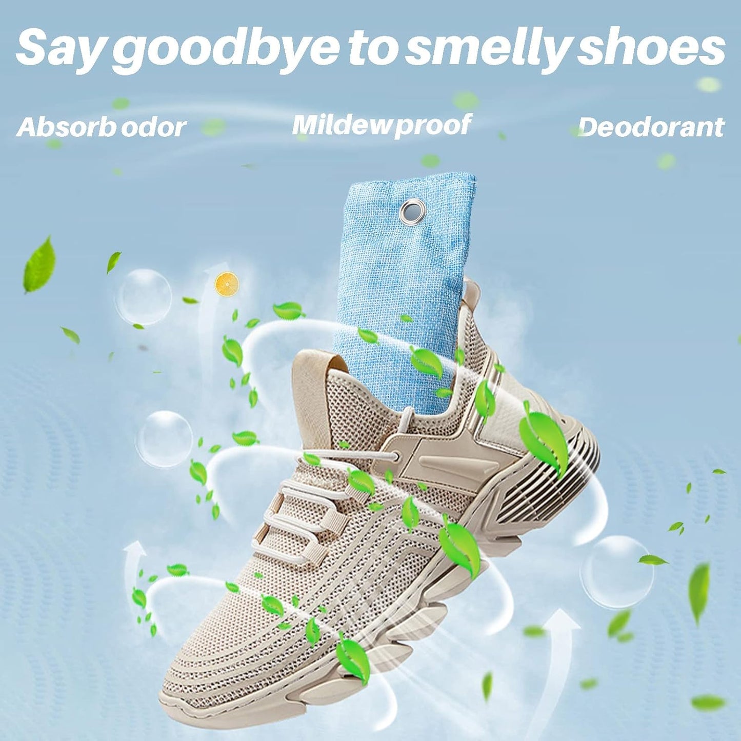 Charcoal Bags Odor Absorber (3x200g) Activated Bamboo Charcoal Air Purifying Bags Charcoal Odor Eliminating Bags for Home & Car Shoes, Closet, Pet -3 PACK