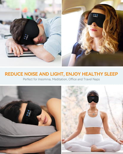 MUSICOZY Sleep Headphones Breathable Bluetooth 5.4 Headband 3D Sleeping Headphones, Wireless Eye Mask Earbuds Earphones for Side Sleeper Office Air Travel Cool Tech Gadgets Unique Gifts