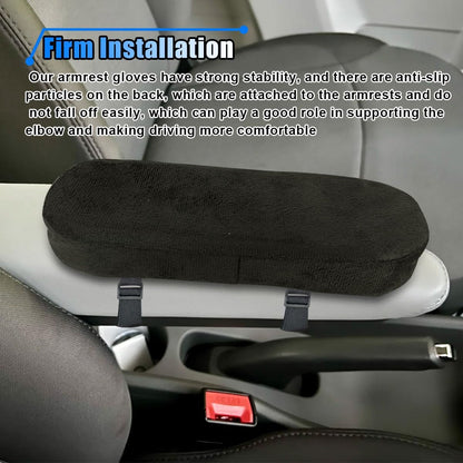 2PCS Car Seat Armrest Covers, Soft & Comfortable Office Chair Arm Pad, Anti-Scratch Car Armrest Cushion, Universal Car Armrest Pillow Protector Cover for Most Cars (Black)