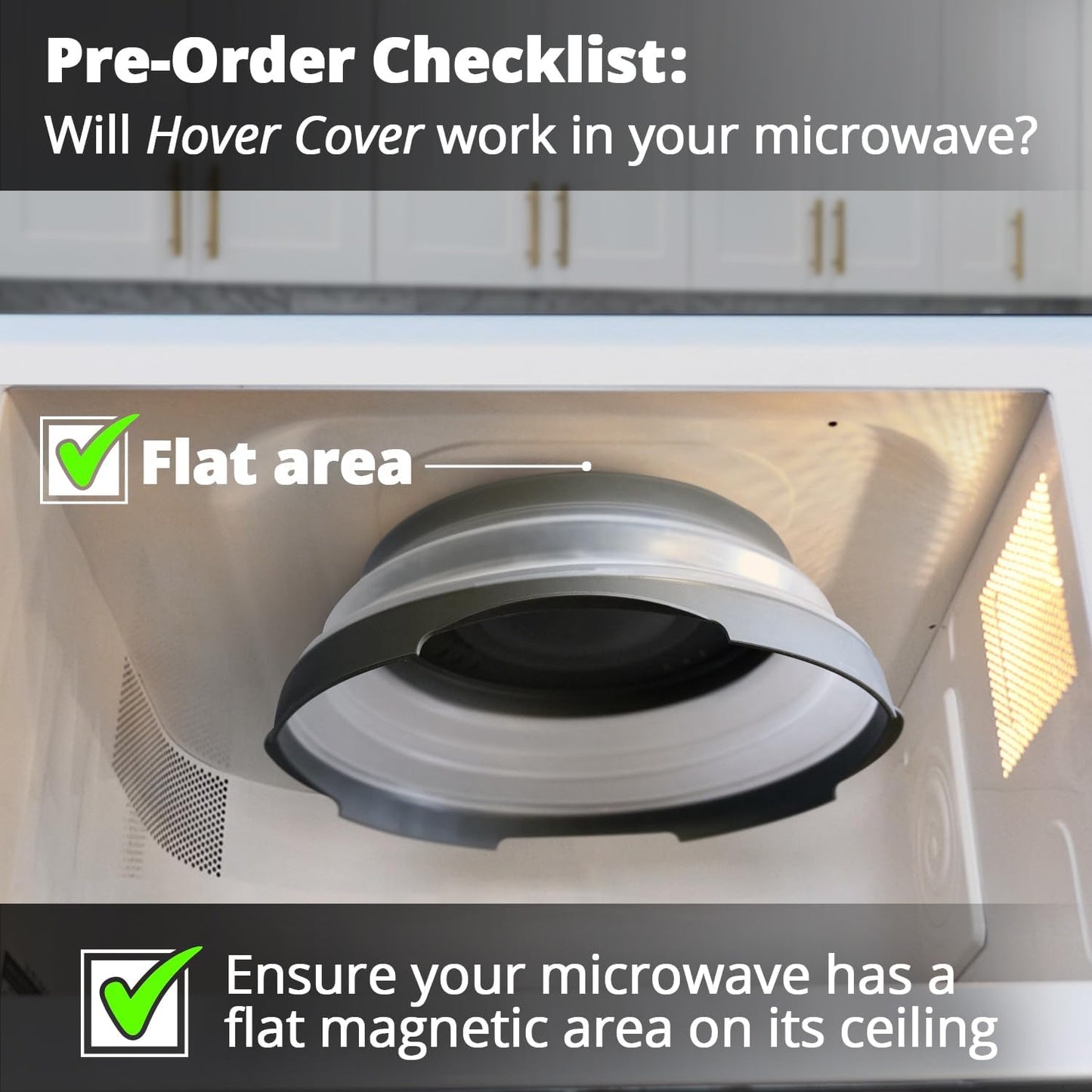 HOVER COVER Magnetic Microwave Splatter Cover 12" Collapsible - 2 pack Gray | High Power, Stronger Magnetic Grip, BPA-Free Lid, Vented Plate Guard with Steam Vents, Dishwasher Safe, Space-Saving Storage