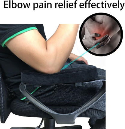 Memory Foam Chair Armrest Pad, Comfy Office Chair Arm Rest Cover for Elbows and Forearms Pressure Relief(Set of 2)