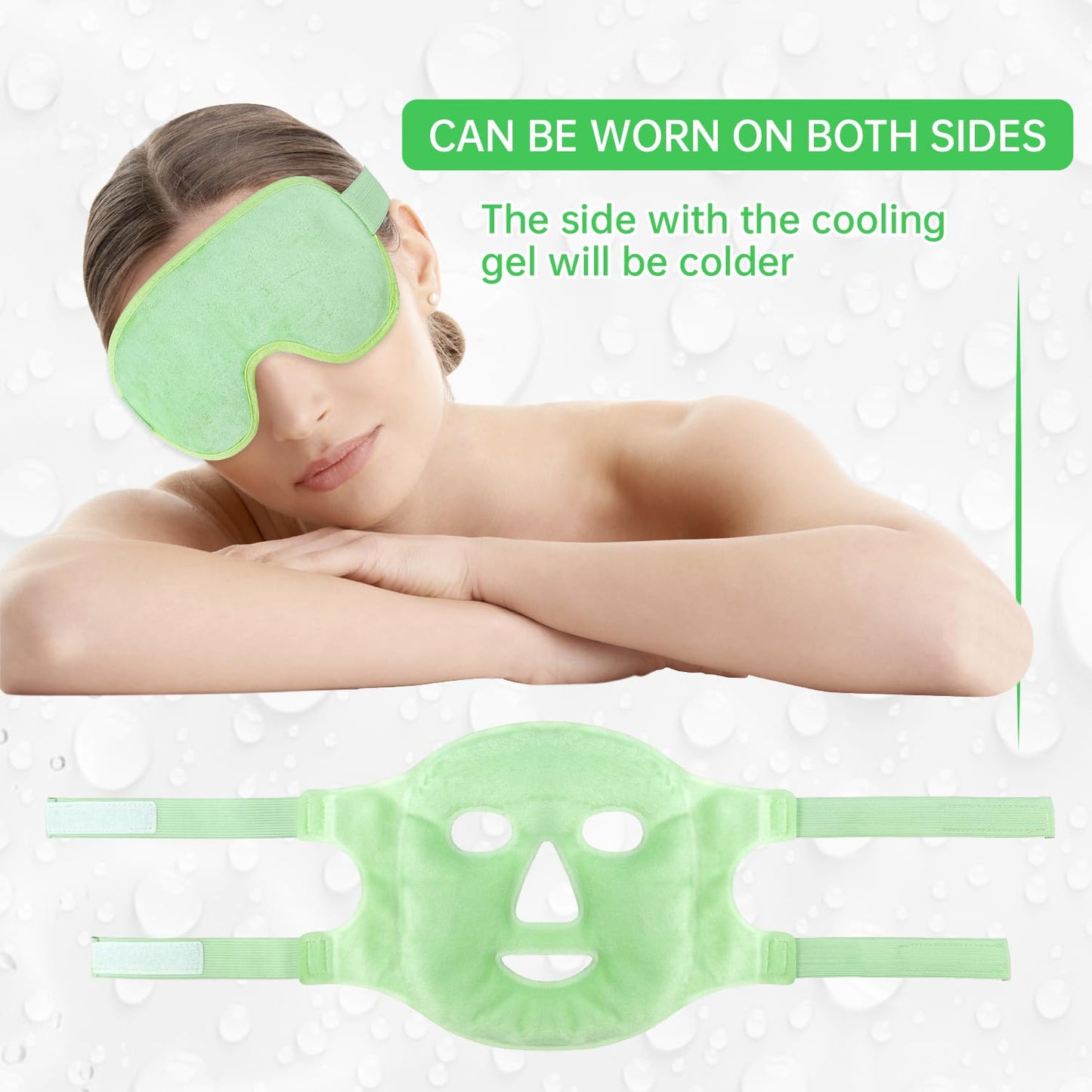 ZNÖCUETÖD Cold Face Eye Mask Ice Pack Reduce Facial Puff, Dark Circles, Hot Cold Compress Pack, Face SPA Gift for Woman Sleeping, Pressure, Headaches, Skin Care, Post Laser Cosmetic Care, Reversible