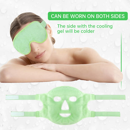 ZNÖCUETÖD Cold Face Eye Mask Ice Pack Reduce Facial Puff, Dark Circles, Hot Cold Compress Pack, Face SPA Gift for Woman Sleeping, Pressure, Headaches, Skin Care, Post Laser Cosmetic Care, Reversible