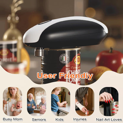 NOTUSIUY Rechargeable Auto Electric Can Opener, Hands-Free Smooth Edge, One-Touch Safe Opener for Seniors, Ideal Kitchen Gift