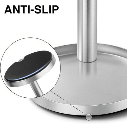 Metal Toothbrush Holder Stand for Bathroom: Stainless Steel Ventilated Organizer with Slots for Electric Toothbrushes, Toothpaste, Razors & Small Comb, Unique Footprint Base Design, Black