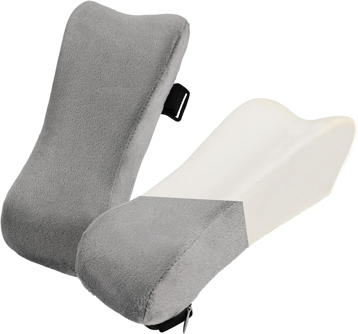 THARAHT 2pcs Ergonomic Blue Mesh Gel Memory Foam Armrest Support Pillow Anti Slip Adjustable Office Chair Games Home Wheelchairs