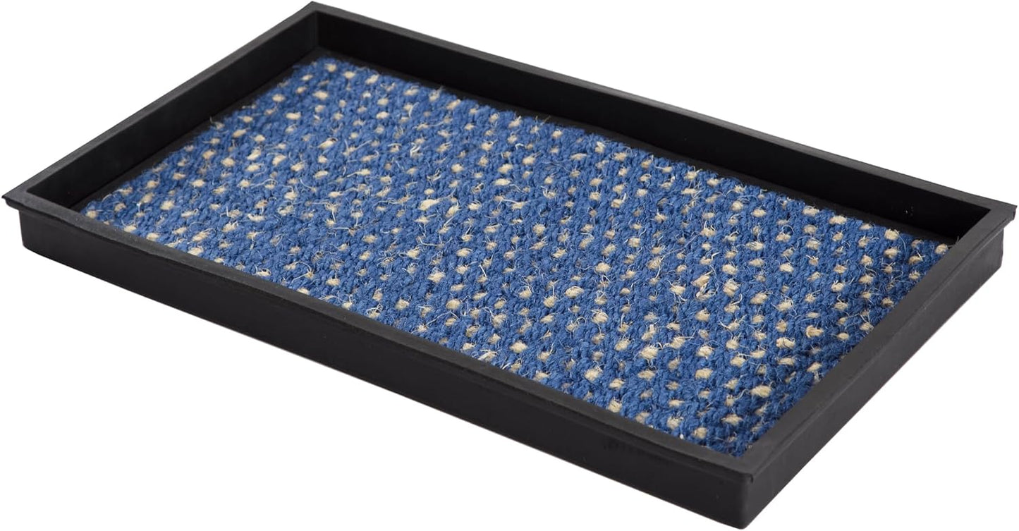 Anji Mountain Heavy Duty Waterproof Rubber Shoe Storage Mat Organizer/Boot Storage Tray Multi Use For Entryway with Coir, Tan Insert, Fits 2 Pair (24.5" Wide)