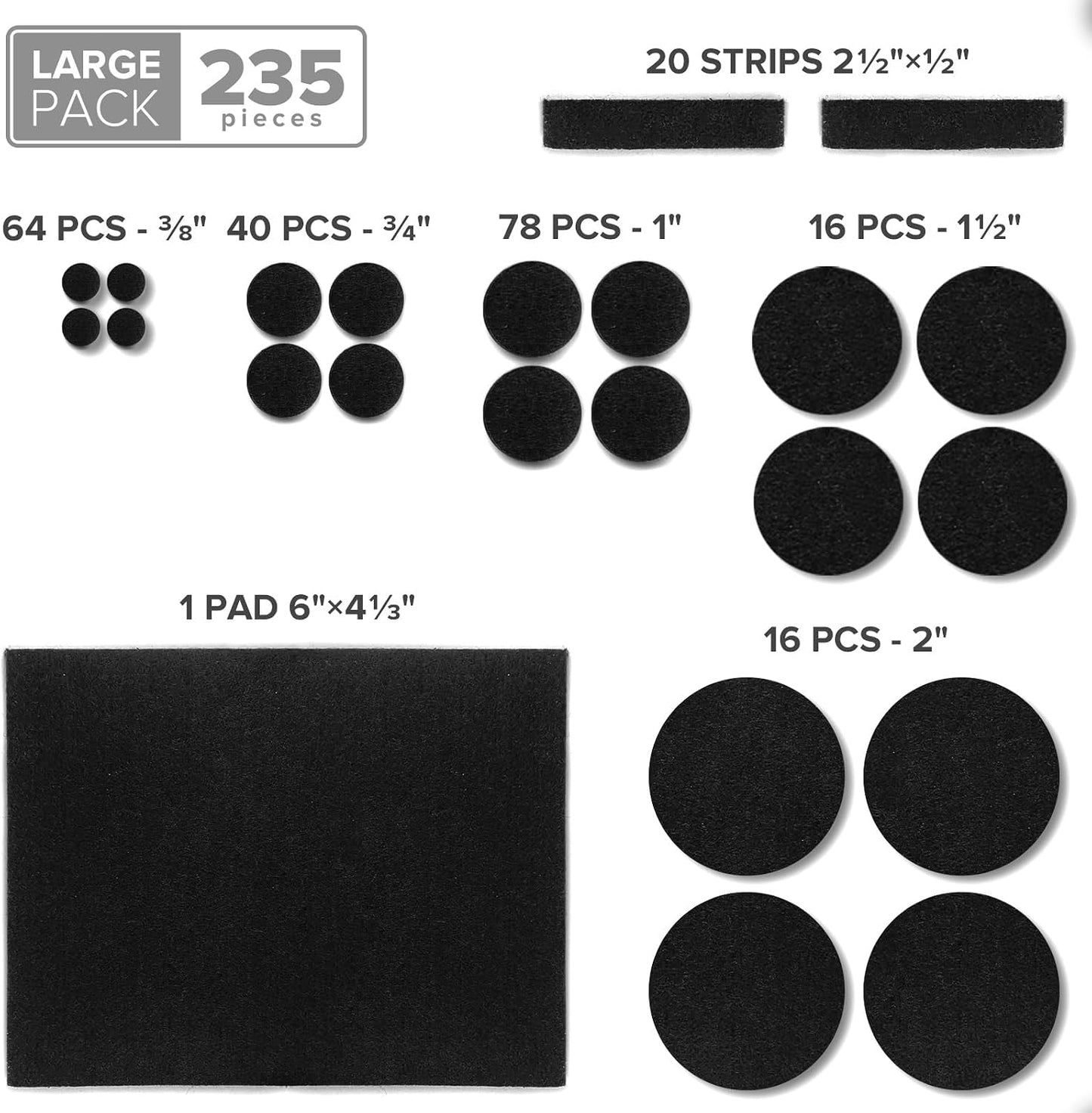 Felt Furniture Pads X-PROTECTOR 235 PCS Premium Furniture Pads - Felt Pads Furniture Feet Best Wood Floor Protectors - Protect Your Hardwood & Laminate Flooring! | Furniture Feet Best Wood Floor Protectors - Protect Your Hardwood & Laminate Flooring!