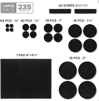 Felt Furniture Pads X-PROTECTOR 235 PCS Premium Furniture Pads - Felt Pads Furniture Feet Best Wood Floor Protectors - Protect Your Hardwood & Laminate Flooring! | Furniture Feet Best Wood Floor Protectors - Protect Your Hardwood & Laminate Flooring!