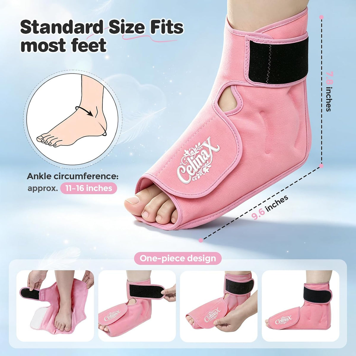 Ankle Ice Pack Wrap, Heel Ice Pack Wrap for Plantar Fasciitis Relief