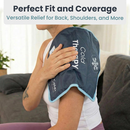 Pelegon Ice Packs for Injuries Reusable XL (11" x 15") Ice Pack for Knee, Reusable Gel Ice Pack for Back, Large Flexible Cold Pack for Shoulder, Hip & Neck, Soft Fabric Side, Leakproof Design - 1 Pack