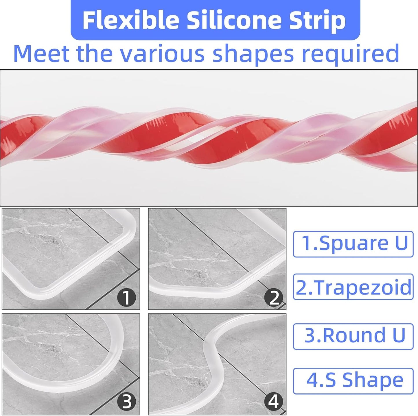39 Inch Shower Threshold Water Dam Barrier,Transparent | Flexible Silicone Shower Door Bottom Seal for Water Stopper,Self Adhesive Water Blocker for Bathtub Countertop