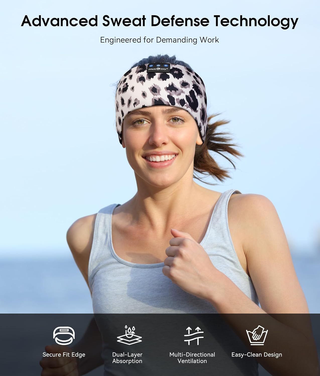 MUSICOZY Sleep Headphones Bluetooth 5.4 Headband, Wireless Earphones Music Sleep Earbuds Sleeping Eye Mask with HD Stereo Speakers for Workout Running Travel Yoga, Ideal Gifts for Men Women Mom Dad
