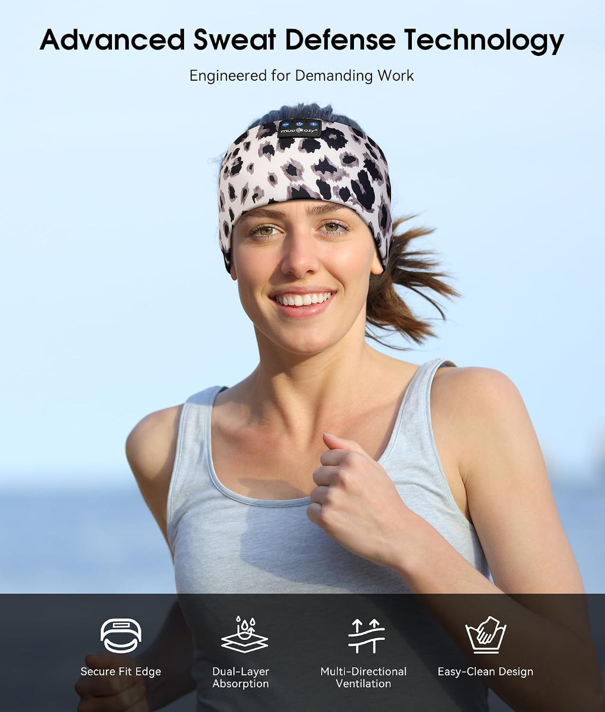 MUSICOZY Bluetooth 5.4 Sleep Headphones Headband Sports Wireless Audio
