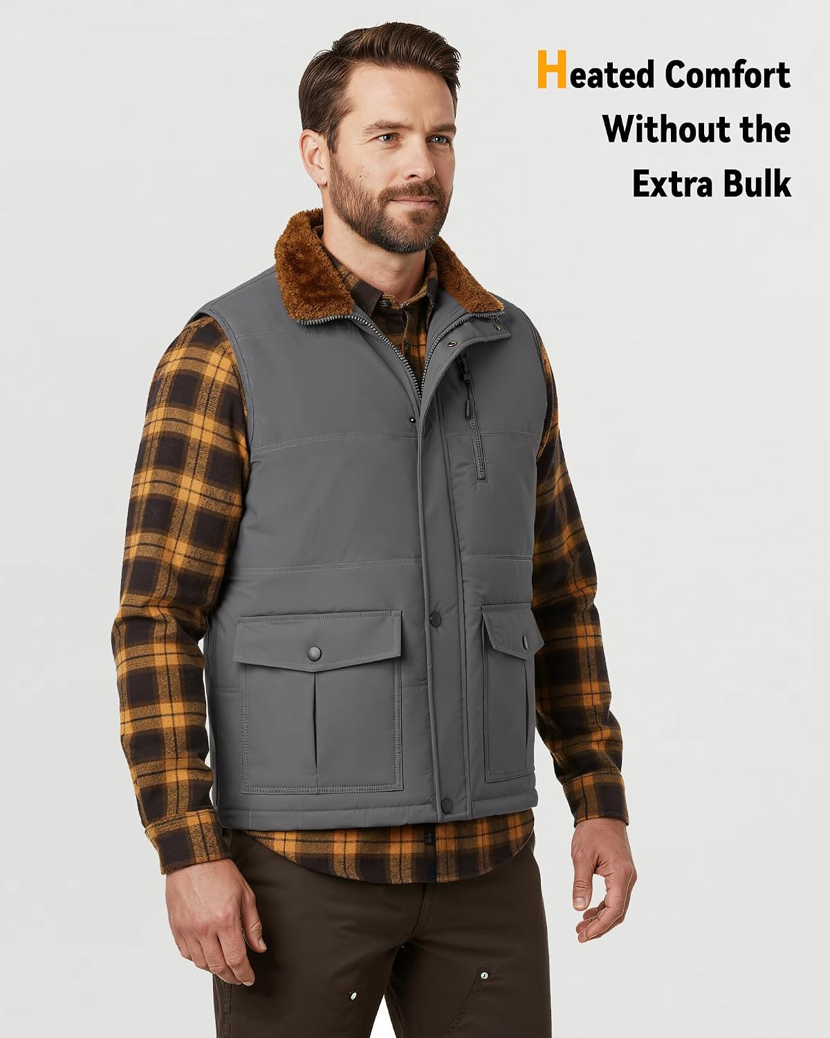 Wulcea Graphene Heated Vest Fleece For Men 7.4V Fast Charge Large Capacity Battery