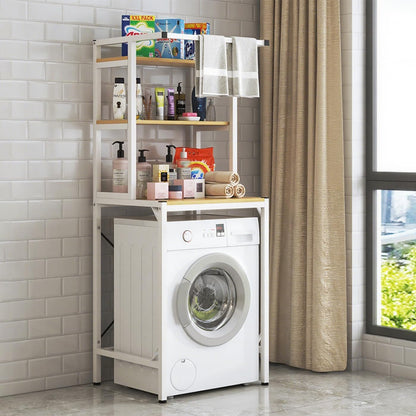 Gdrasuya10 3 Tier Over the Washer and Dryer Storage Shelf, Black Washing Machine Storage Utility Rack Freestanding Laundry Storage Shelf Organizer Space Save for Laundry Room Organization