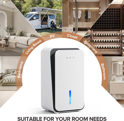 1000 sq.ft Dehumidifier for Home, Dehumidifiers for Basement, Bathroom, Bedroom with Auto Shut Off and Drain Hose, Built-in Aromatherapy Diffuser, 7 Colors LED Light, Quiet Sleep Mode(CS08-Cream)