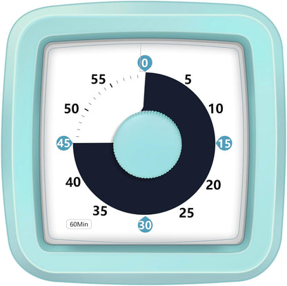 Visual Timer 60 Minute Timer Silent Countdown Clock – No Ticking, Gentle Ring with Mute Option, Timers for Kids Homework Classroom Management Kitchen Pasta, Adult Pomodoro & Deep Work, Purple