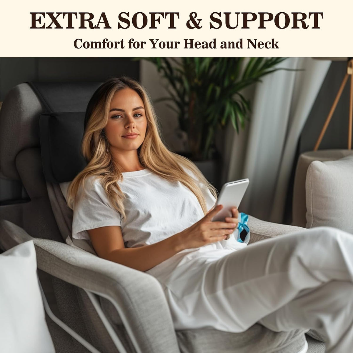 Recliner Headrest Pillow, Adjustable Comfort Neck & Head Support Pillow